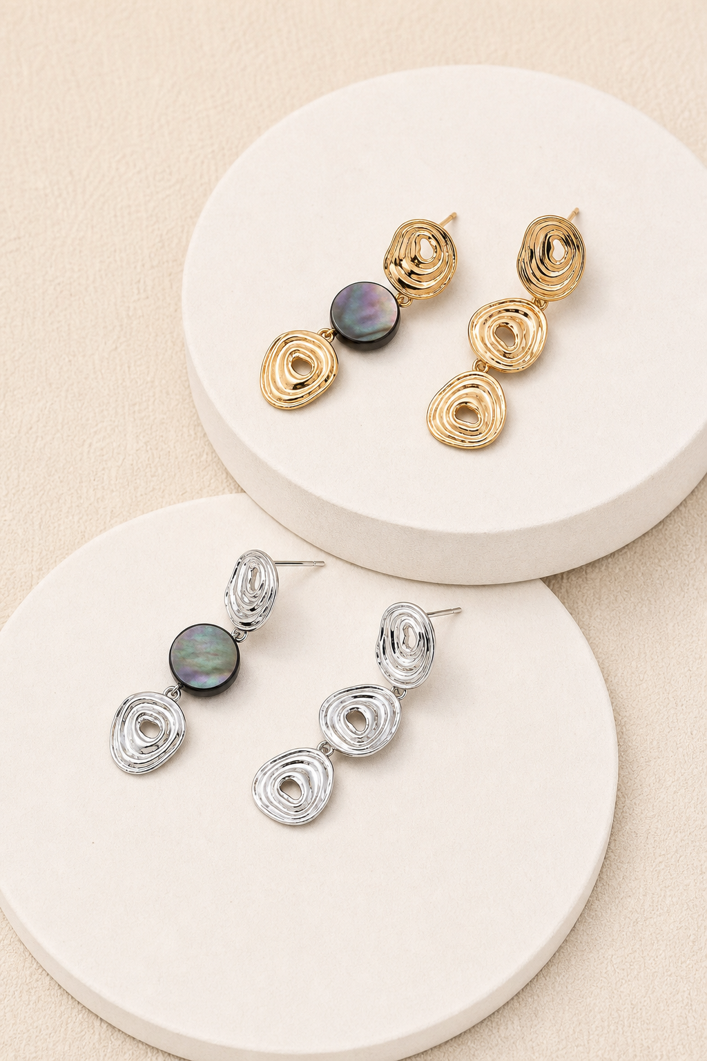 Perle Wave Drop Earrings