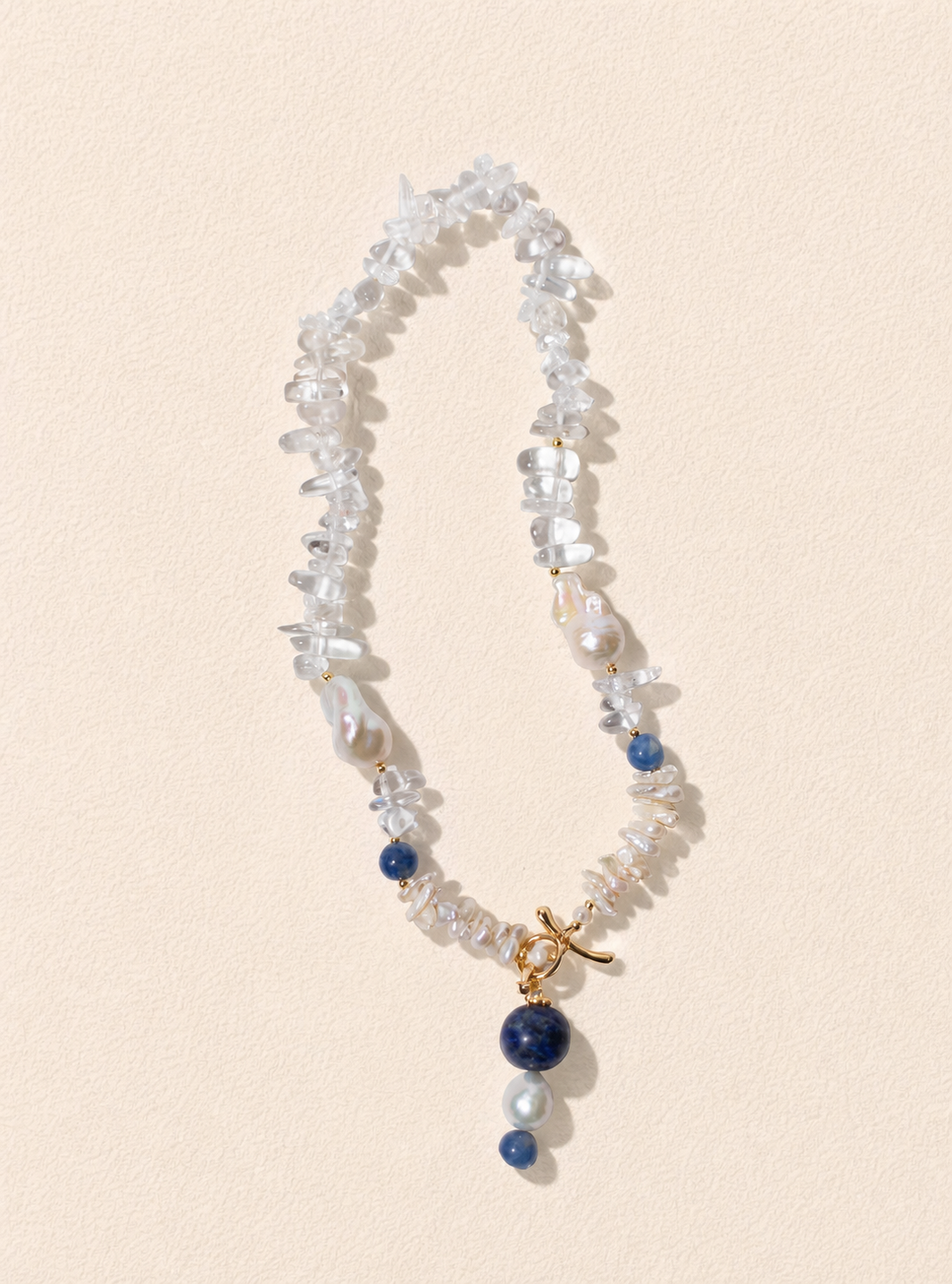 Ocean Veil Crystal & Pearl Necklace