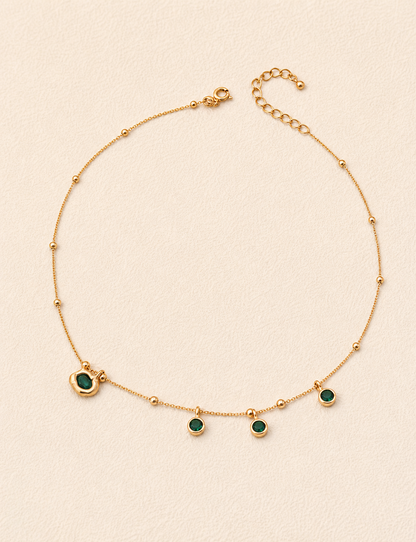 Emerald Drop Chain Necklace