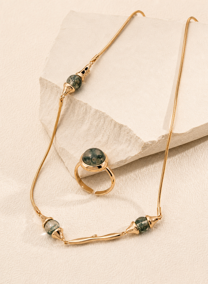 Moss Agate Flow Necklace
