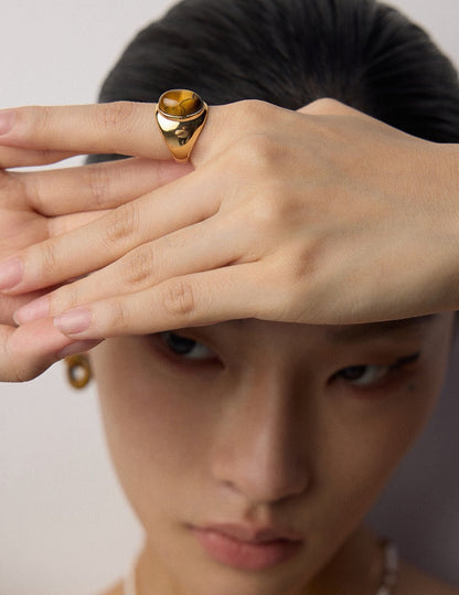 Tiger Eye Dome Ring