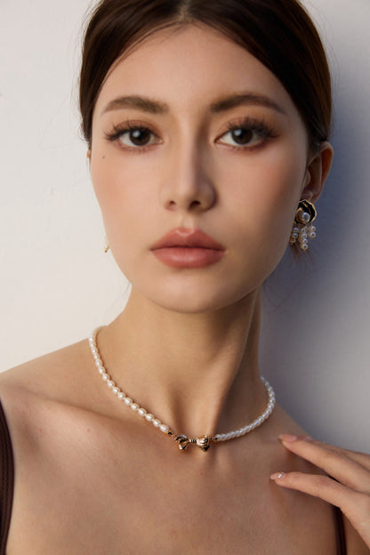 Golden Muse Pearl Cascade Earrings