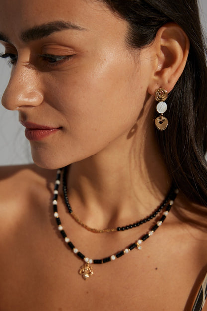 Perle Wave Drop Earrings