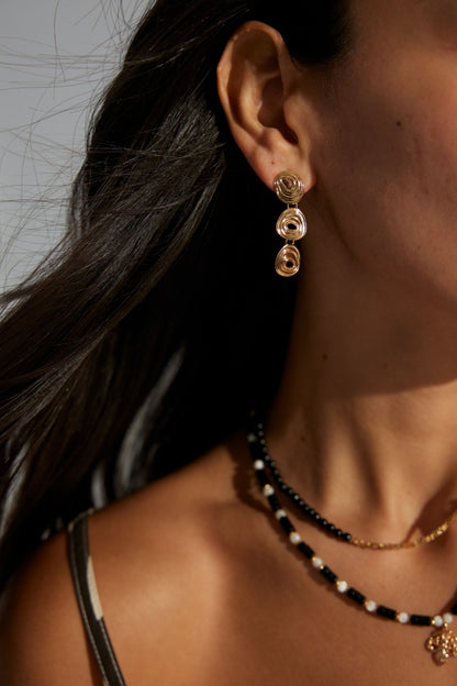 Perle Wave Drop Earrings