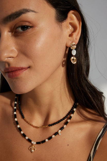 Perle Wave Drop Earrings