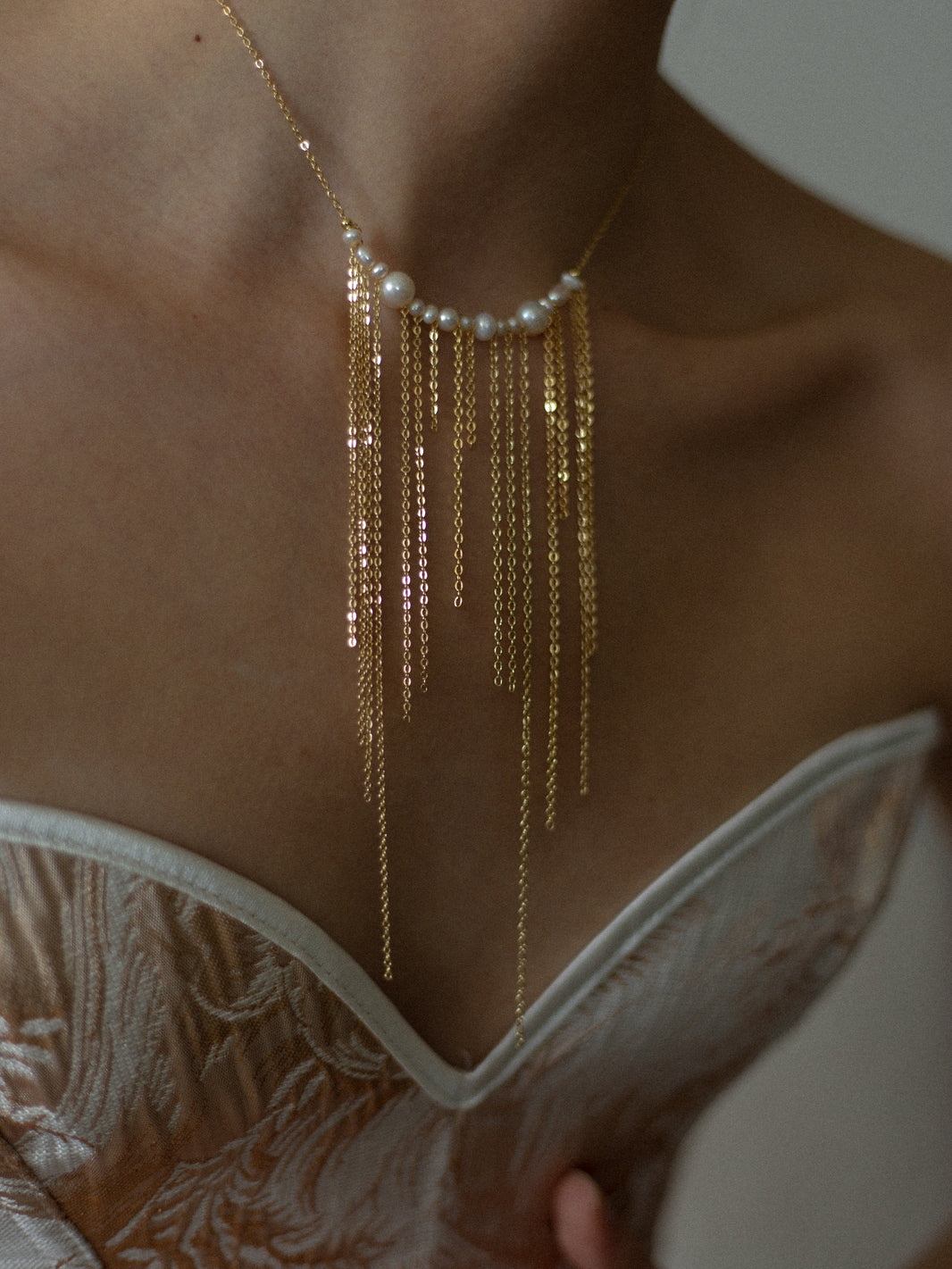 Aurora Pearl Fringe Necklace