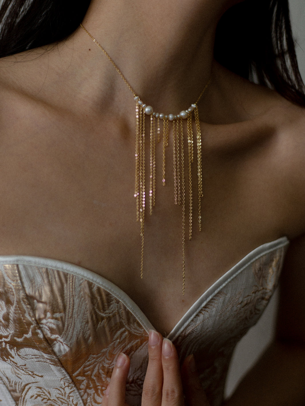 Aurora Pearl Fringe Necklace
