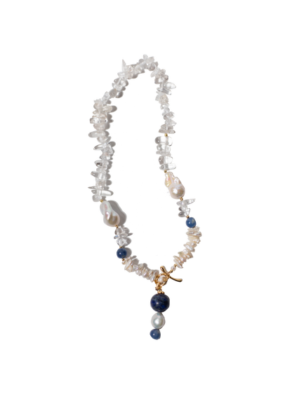 Ocean Veil Crystal & Pearl Necklace