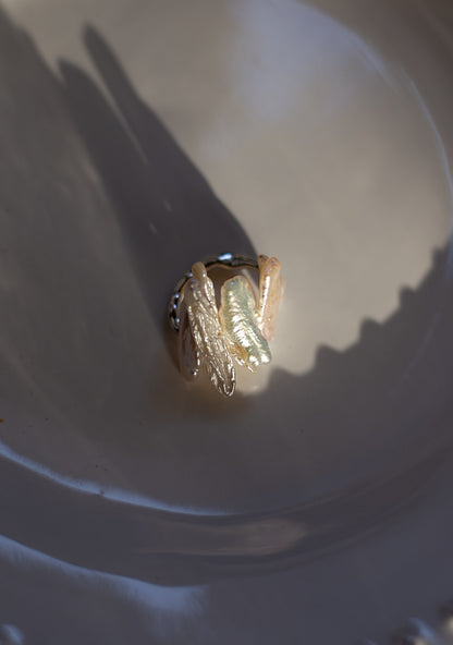 Lustre Drift Pearl Statement Ring