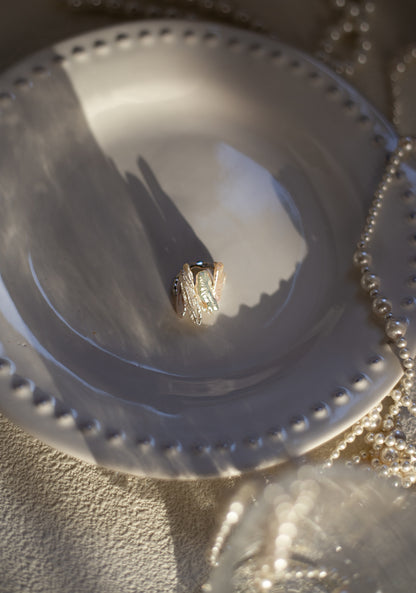 Lustre Drift Pearl Statement Ring