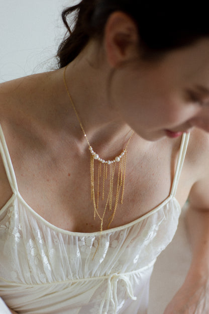 Aurora Pearl Fringe Necklace