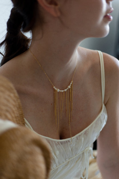 Aurora Pearl Fringe Necklace