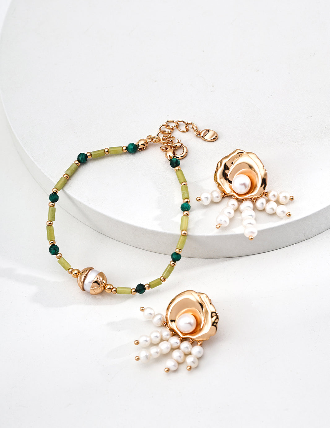Golden Muse Pearl Cascade Earrings