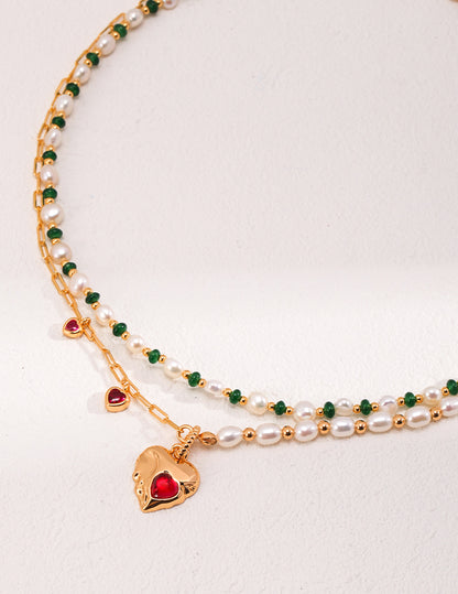 Emerald Pearl Strand Necklace