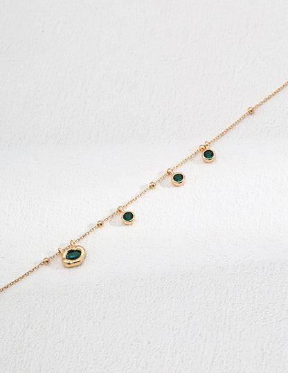 Emerald Drop Chain Necklace
